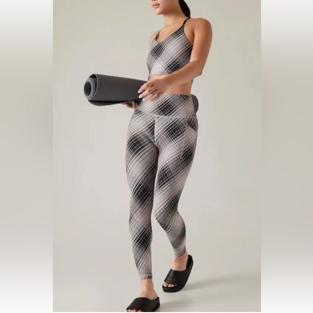 Athleta Salutation Stash Tight Plaid High-Waisted Women's Leggings size XXS - Picture 6 of 13